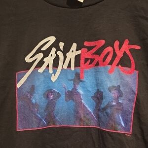 Saja Boys Black Graphic Tee with Colorful Print